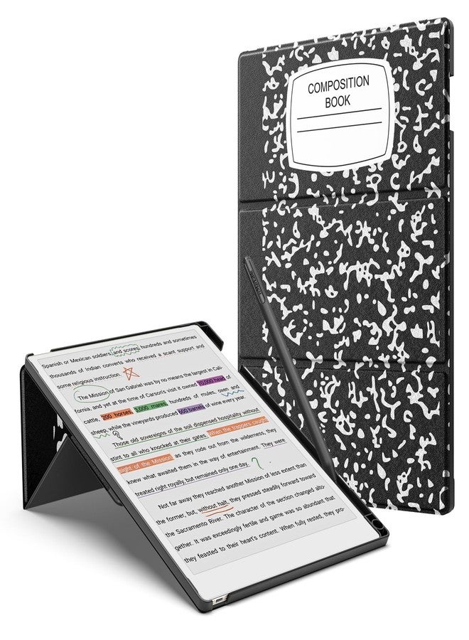 MoKo Stand Case for Remarkable Paper Pro 2024 11.8" - Premium Leather Trifold Stand Cover with Pen Holder, Auto Sleep/Wake for Remarkable Pro 11.8", Black Notebook - Image 1